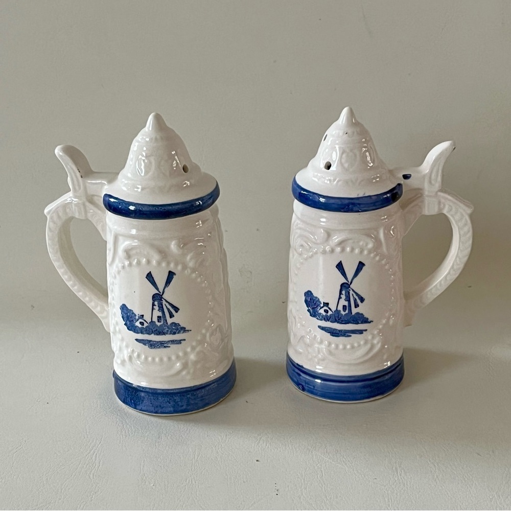 Blue and White Ceramic salt and pepper shakers
